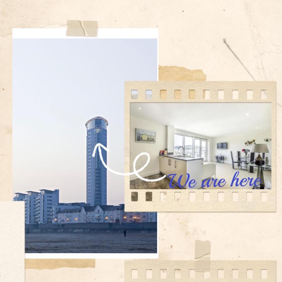 Ferienwohnung Beach On The Doorstep Meridian Tower Marina Swansea Exterior foto